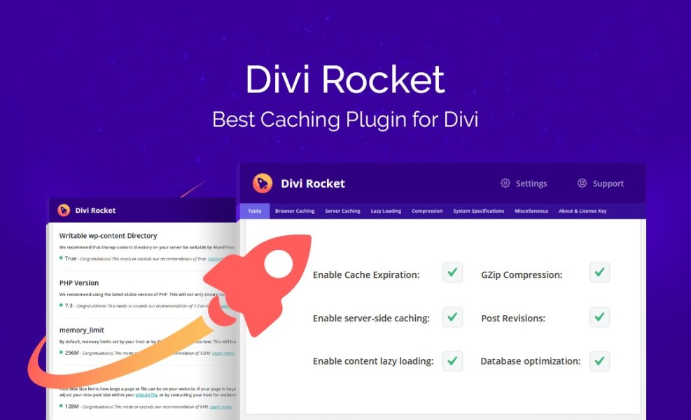 Divi Rocket - плагин кеширование для Divi WordPress