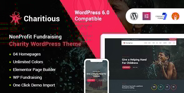 Charitious - тема WordPress по сбору средств