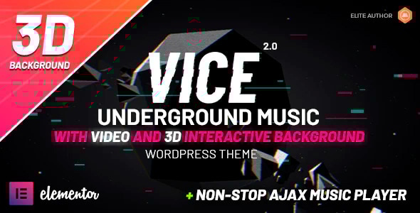 Vice - тема WordPress для Elementor Underground Music