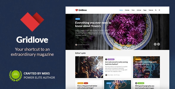 Gridlove — тема WordPress для новостного портала и журнала