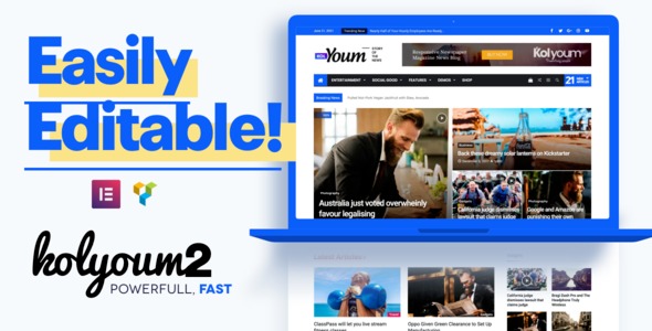 Kolyoum - креативная тема для блога и новостей WordPress