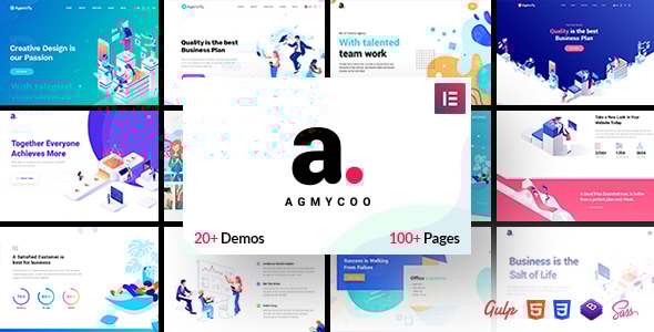 Agmycoo - изометрическая тема для стартапов и креативных цифровых агентств WordPress