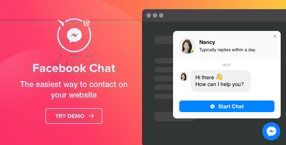Facebook Chat - плагин чата WordPress Facebook Messenger