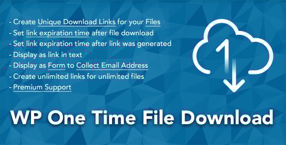 WP One Time File Download — плагин WordPress для безопасного скачивания файлов