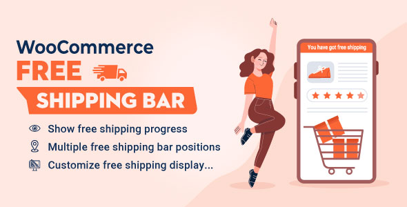 WooCommerce Free Shipping Bar - статус бесплатной доставки WordPress