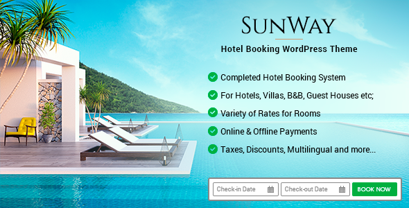 Sunway — WordPress тема для бронирования отелей и аренды жилья