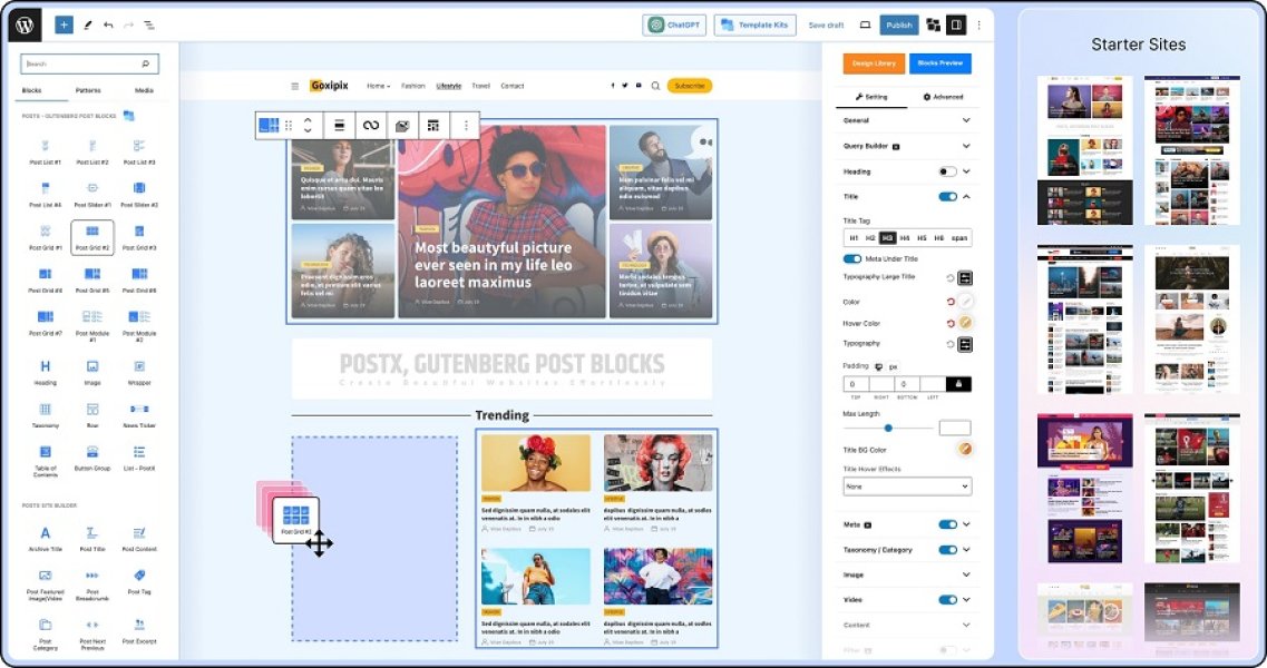 PostX Pro — плагин для создания блоков сообщений в Gutenberg