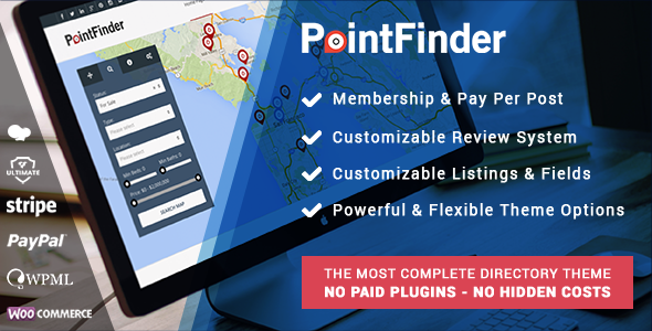 PointFinder — WordPress тема для создания сайтов с каталогами и листингами