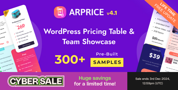 ARPrice — плагин для создания таблиц цен на WordPress