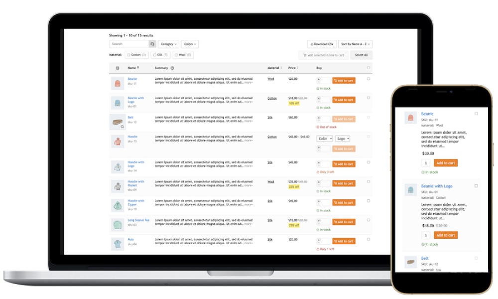 WooCommerce Product Table PRO — ускорьте процесс покупок и увеличьте продажи