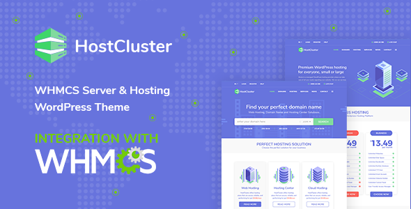 HostCluster – WordPress-тема для хостинга с поддержкой WHMCS