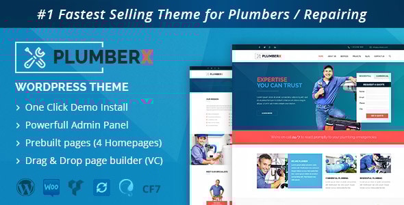 Plumber — WordPress тема для строительных и ремонтных компаний