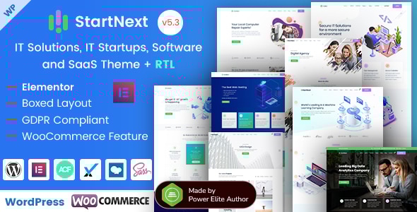StartNext — универсальная тема WordPress для IT-стартапов и технологических услуг