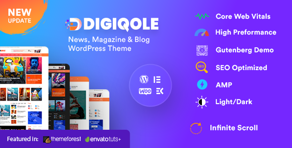 Digiqole — премиальная тема WordPress для новостных порталов и журналов