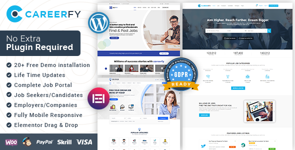 Careerfy - WordPress тема для доски объявлений по работе