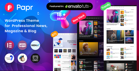 Papr — стильная и гибкая тема WordPress для новостных и издательских сайтов