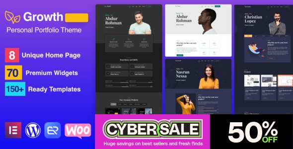 Growth – тема WordPress для создания яркого личного портфолио