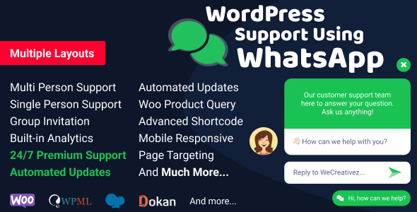 WordPress Support Using WhatsApp — удобный способ общения с клиентами через WhatsApp