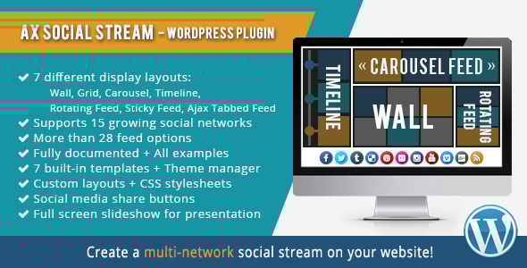 AX Social Stream — плагин для интеграции социальных сетей на WordPress
