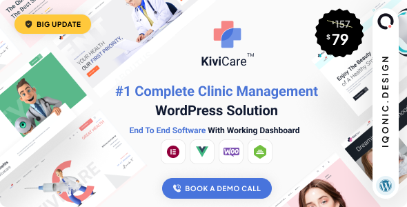KiviCare - WordPress тема для медицинских клиник и управления пациентами