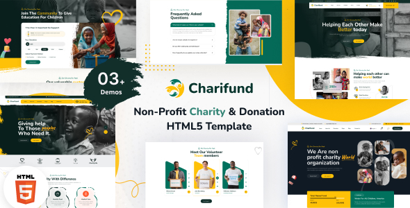Charifund – HTML-шаблон для благотворительных организаций и сбора пожертвований