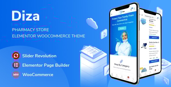 Diza - WordPress тема медицины Elementor WooCommerce