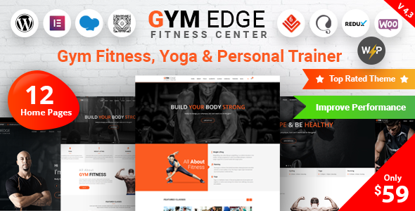 Gym Edge — тема WordPress для фитнеса, йоги и тренажерных залов