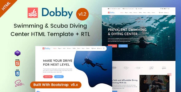 Dobby — HTML-шаблон для плавательного центра и клубов