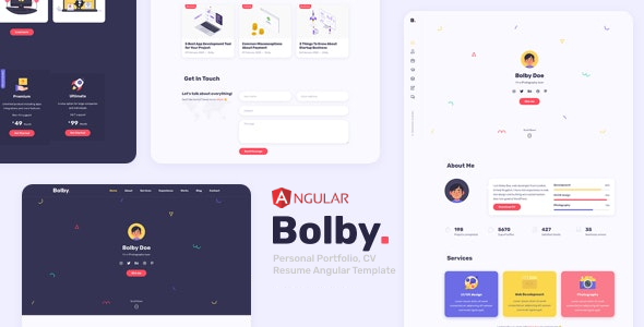 Bolby – Angular шаблон для персонального портфолио