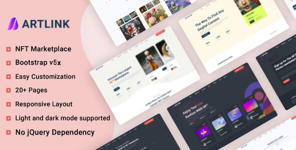 Artlink – шаблон для NFT-маркетплейса