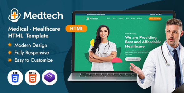 Medtech – HTML шаблон для демонстрации искусства и услуг
