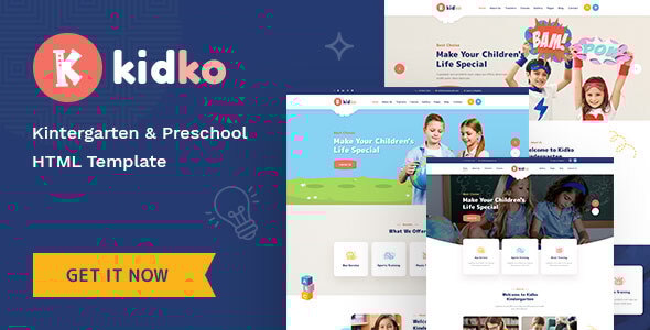 Kidko – HTML шаблон для детских садов и ухода за малышами