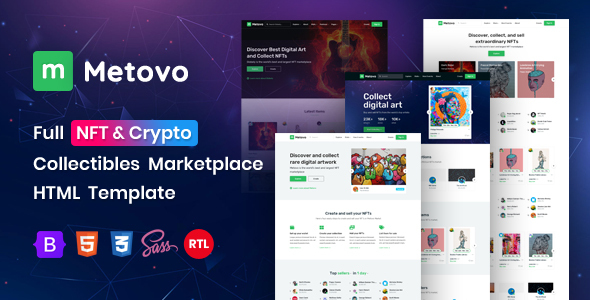 Metovo – инновационный HTML-шаблон для NFT маркетплейсов