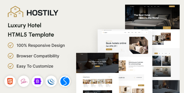 Hostily – HTML5 шаблон для создания сайтов отелей и гостиниц
