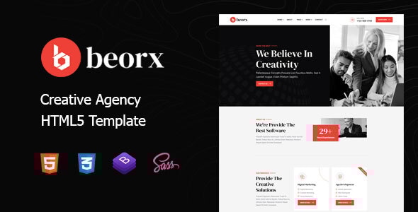 Beorx — стильный HTML5-шаблон для креативного агентства