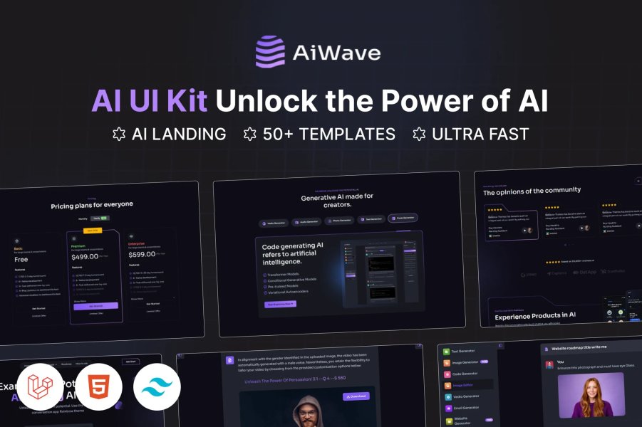 Aiwave – Laravel-шаблон для AI SaaS + панель управления
