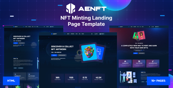 Aenft — HTML5 шаблон для Minting NFT и коллекции