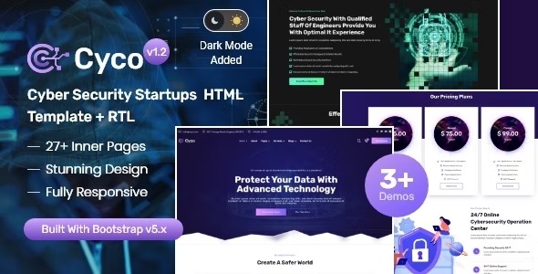Cyco — HTML-шаблон для стартапов в сфере кибербезопасности
