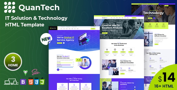 Quantech – HTML шаблон для IT-решений и технологий