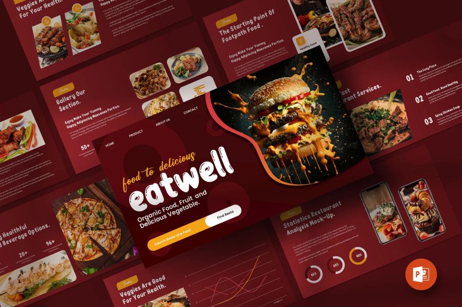Шаблон для презентации продуктов питания Eatwell PowerPoint