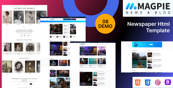 Magpie — универсальный HTML-шаблон для новостных порталов и онлайн-журналов