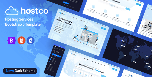 Hostco – премиальный HTML-шаблон для сайтов хостинг-провайдеров