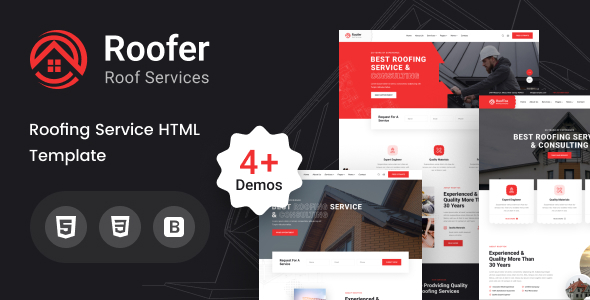 Roofer – адаптивный HTML-шаблон для кровельных услуг