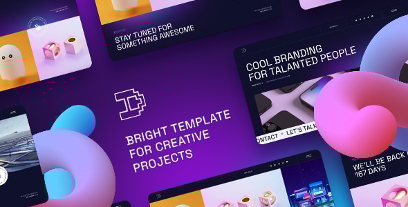 Ackley – яркий HTML-шаблон для страницы «Скоро будет», лендинга и портфолио