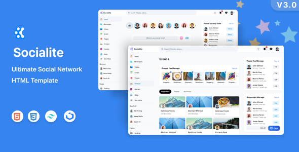 Socialite – гибкий HTML-шаблон для создания онлайн-сообществ