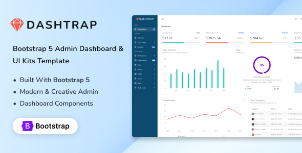 Dashtrap – универсальный админ-дэшборд и UI-kit на Bootstrap
