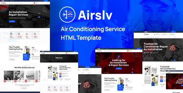 Airslv – HTML-шаблон для услуг по отоплению, вентиляции и кондиционированию