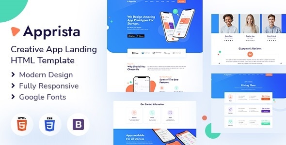 Apprista – HTML-шаблон для landing page мобильного приложения