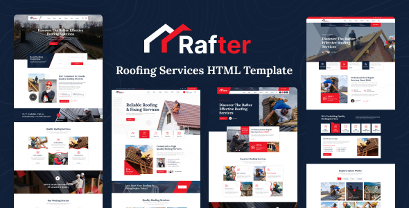 Rafter – профессиональный HTML5-шаблон для кровельных услуг