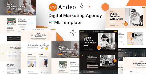Andeo – HTML-шаблон для агентств цифрового маркетинга